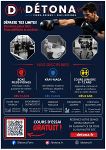 Plaquette cours de sports de combat Paris 5
