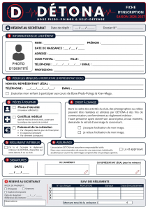 cours d’essai gratuit / Fiche d'inscription Détona